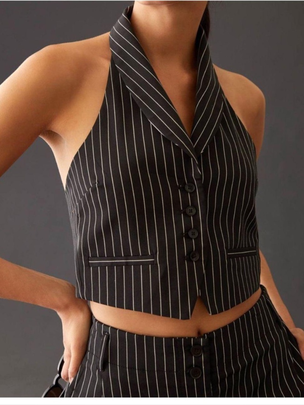 Pinstripe Halter Vest from Anthropologie